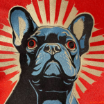 embroidery of a French bulldog